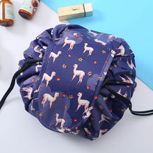 Load image into Gallery viewer, Makeup travel bag Cosmetic organizer Travel beauty essentials Glamourous travel accessory Waterproof makeup pouch Drawstring makeup bag On-the-go beauty organizer Compact travel toiletry bag Stylish cosmetic storage Fashionable functionality bag
