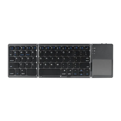 Portable Bluetooth Folding Keyboard Wireless Folding Keyboard Bluetooth Keyboard with Touchpad Portable Keyboard for Windows Android iOS Compact Travel Keyboard Multi-Device Mini Keyboard