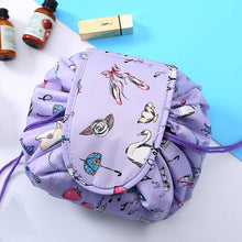 Load image into Gallery viewer, Makeup travel bag Cosmetic organizer Travel beauty essentials Glamourous travel accessory Waterproof makeup pouch Drawstring makeup bag On-the-go beauty organizer Compact travel toiletry bag Stylish cosmetic storage Fashionable functionality bag
