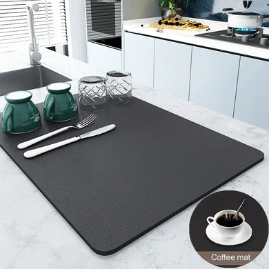 Kitchen drying mat Tableware drying mat Faux velveteen mat Rubber drying mat Hygienic drying solution Non-slip drying pad Splash-proof mat Versatile kitchen accessory Home improvement essential Kitchen hygiene solution