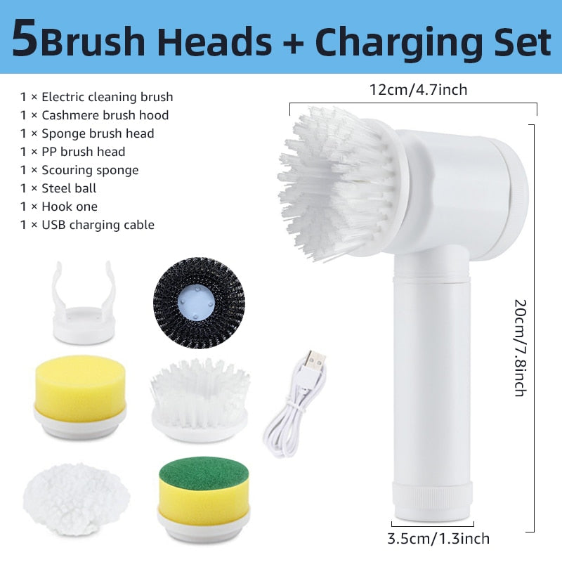 Electric cleaning brush power scrubber brush electric scrubbing brush motorized cleaning brush cordless cleaning brush spin scrubber brush rechargeable cleaning brush electric scrub brush automatic cleaning brush handheld electric brush