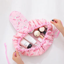 Load image into Gallery viewer, Makeup travel bag Cosmetic organizer Travel beauty essentials Glamourous travel accessory Waterproof makeup pouch Drawstring makeup bag On-the-go beauty organizer Compact travel toiletry bag Stylish cosmetic storage Fashionable functionality bag
