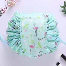 Load image into Gallery viewer, Makeup travel bag Cosmetic organizer Travel beauty essentials Glamourous travel accessory Waterproof makeup pouch Drawstring makeup bag On-the-go beauty organizer Compact travel toiletry bag Stylish cosmetic storage Fashionable functionality bag
