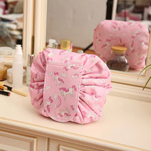 Load image into Gallery viewer, Makeup travel bag Cosmetic organizer Travel beauty essentials Glamourous travel accessory Waterproof makeup pouch Drawstring makeup bag On-the-go beauty organizer Compact travel toiletry bag Stylish cosmetic storage Fashionable functionality bag
