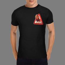 Load image into Gallery viewer, Lion T-Shirt, Caution Sign T-Shirt, Animal Print Tee, Graphic Tees for Men, Unique Lion Shirt, Men&#39;s Trendy T-Shirts, Wildlife Graphic Shirt
