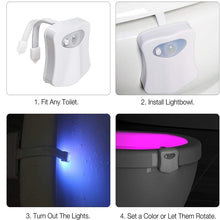 Load image into Gallery viewer, Motion sensor toilet seat lamp Bathroom decor accessory Stylish lavatory light Kid-friendly bathroom gadget Nighttime bathroom light Innovative bathroom accessory Toilet ambiance light Bathroom ambiance enhancer Motion-activated toilet light Stylish bathroom lighting
